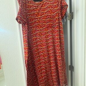 LuLaRoe Orange White High Low Sundress